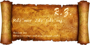 Römer Zétény névjegykártya